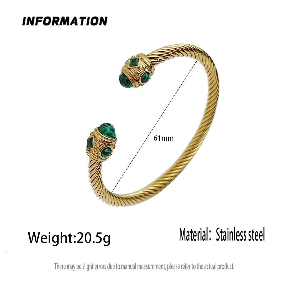 Originales Armband aus Stahldraht, gedreht, mit Saphir, aus Edelstahl, für Damen, wasserdicht und rostfrei, Partnerarmband