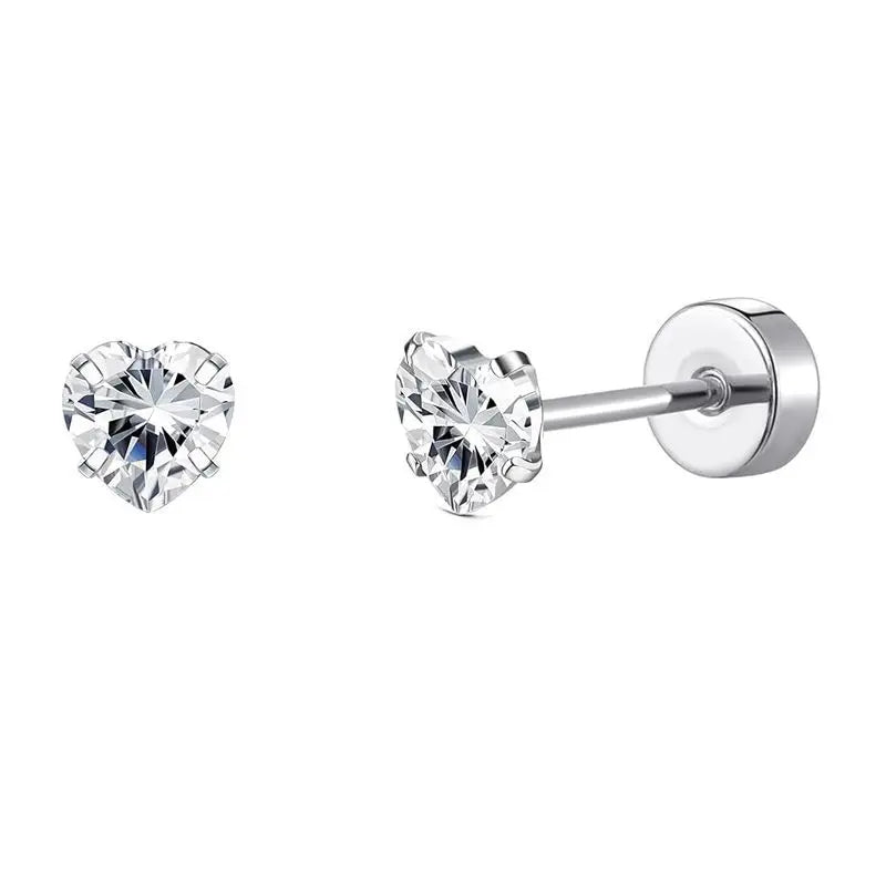 2er-Set Edelstahl Herz-Mond-Ohrstecker Schraubkugel-Ohrstecker für Frauen Mode Ohr Tragus Knorpel Piercing