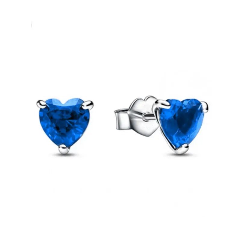 Neue S925 Silber Herz-Stein-Ohrstecker geeignet für Valentinstag, Muttertag, Jubiläumsgeschenk DIY Charm-Schmuck