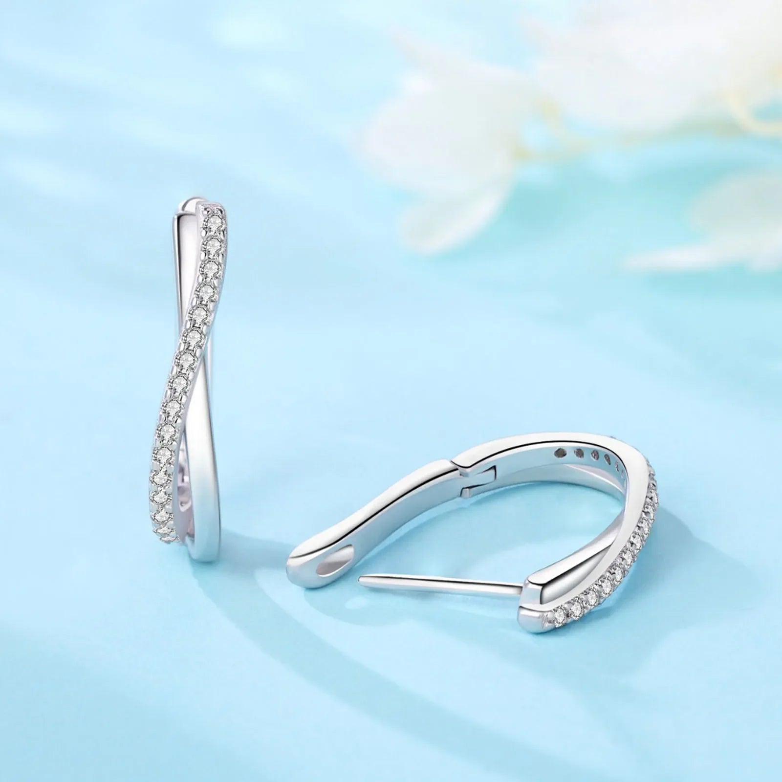Pendientes de Aro Versátiles de Plata 925 con Estrella y Línea Trenzada para Mujer, Joyería Fina, Regalos de Cumpleaños