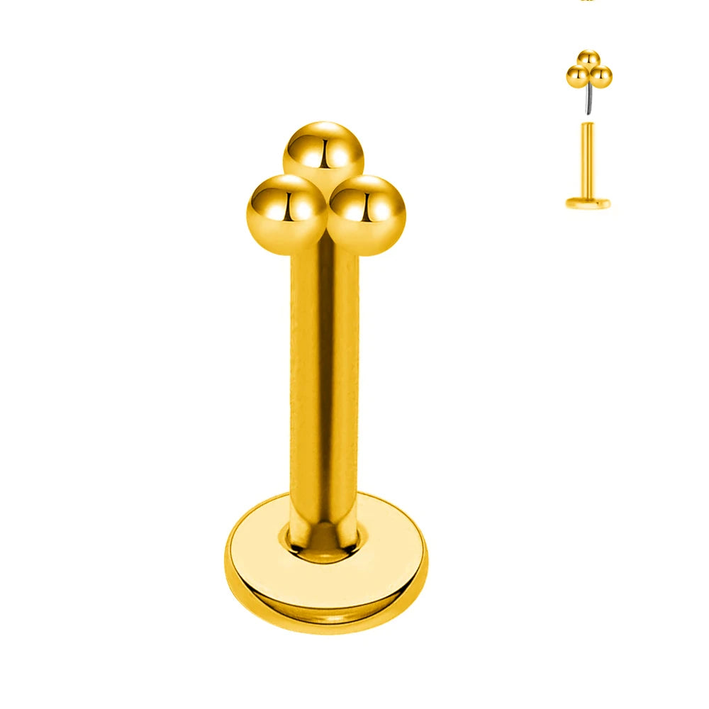 ASTM F136 G23 Titan Kugel Tragus Ohrring Gewindeloses Piercing Herz Zirkonia Stift Daith Conch Push-in Labret Stecker