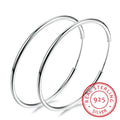 Damen 100% 925 Sterlingsilber Creolen Runde Schleife Geschenke Box Verpackung Einfache Silber Creolen Piercing