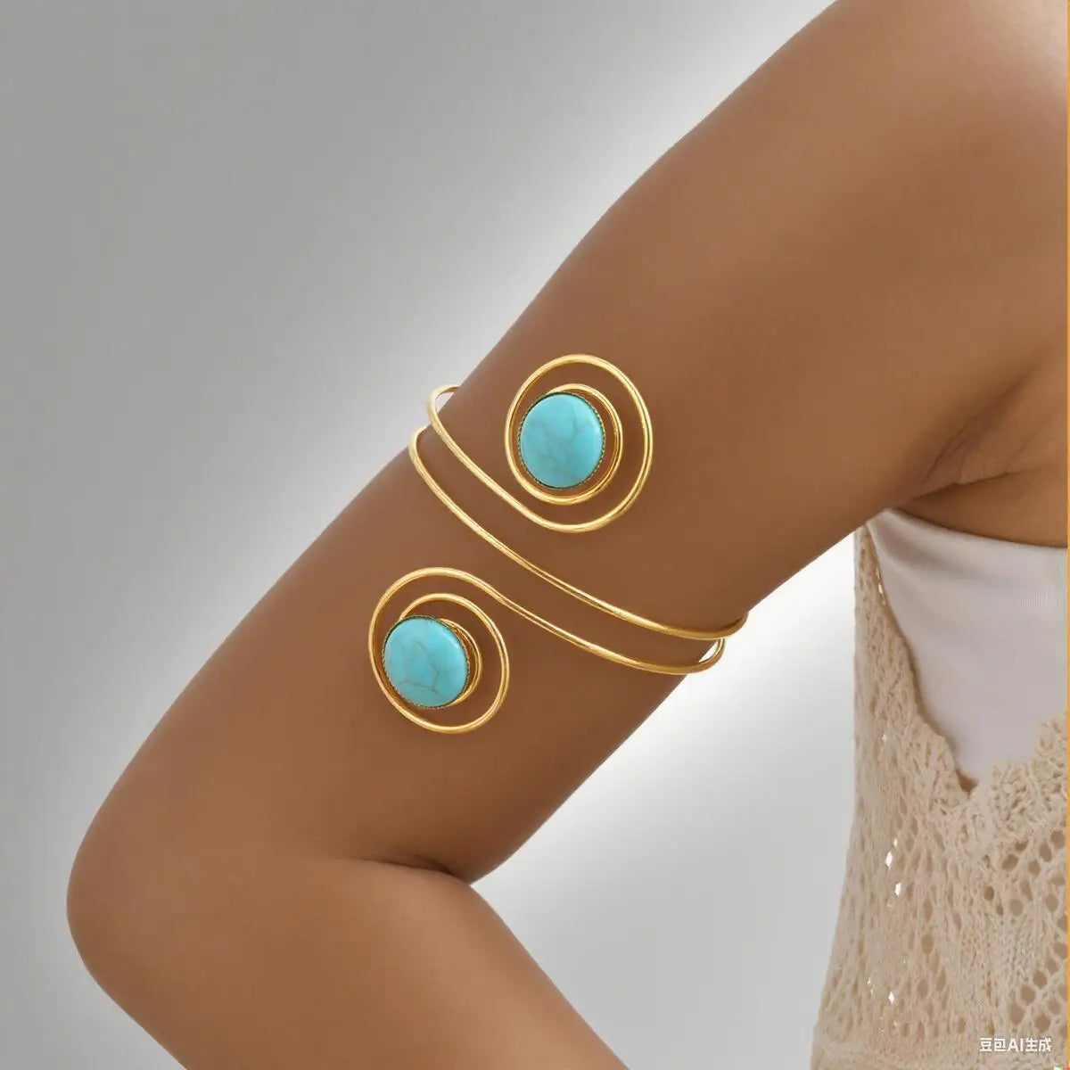 Oberarmmanschette Armreif für Damen, minimalistisch vergoldet, Armband, Statement, Party, Armschmuck