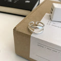 VENTFILLE Anillo de plata de ley 925 con diseño de gotas de agua irregulares, estilo retro simple, hecho a mano, para mujer