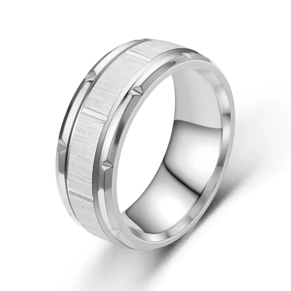 Klassischer 8mm Wolfram-Herrenring mit 6 Farben, gebürsteter Edelstahloberfläche, Damenring, Ehering, Paarschmuck-Accessoires