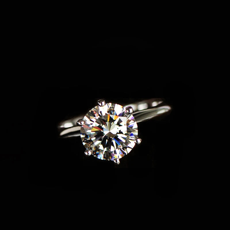 925 Sterlingsilber Echter Moissanit-Ring Anmut Bankett Glänzender Schmuck Verlobungsgeschenk