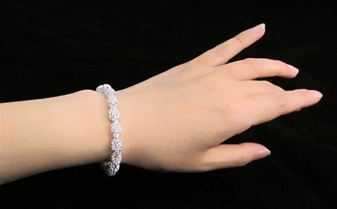925 Silber Blumenperlen Charm Armbänder für Frauen Hohlkugel Silberarmband Verstellbar Hochzeit Party Schmuck Geschenke