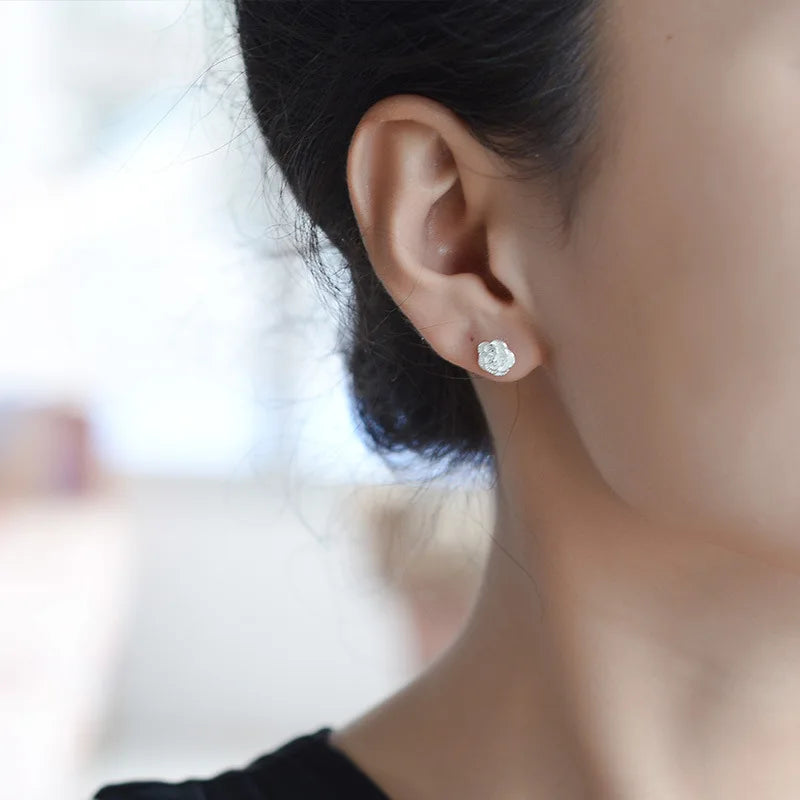 Heiße 925 Sterling Silber Hübsche Rosenblume Ohrstecker für Frauen Mode klassische Party Hochzeit Schmuck Weihnachtsgeschenke