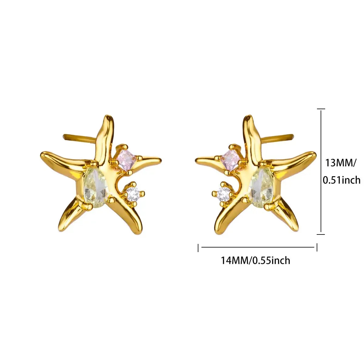 Pendientes de acero inoxidable con forma de estrella de mar vintage para mujer, aretes sencillos con forma de concha de estrella, joyería de fiesta oceánica, regalo 2025