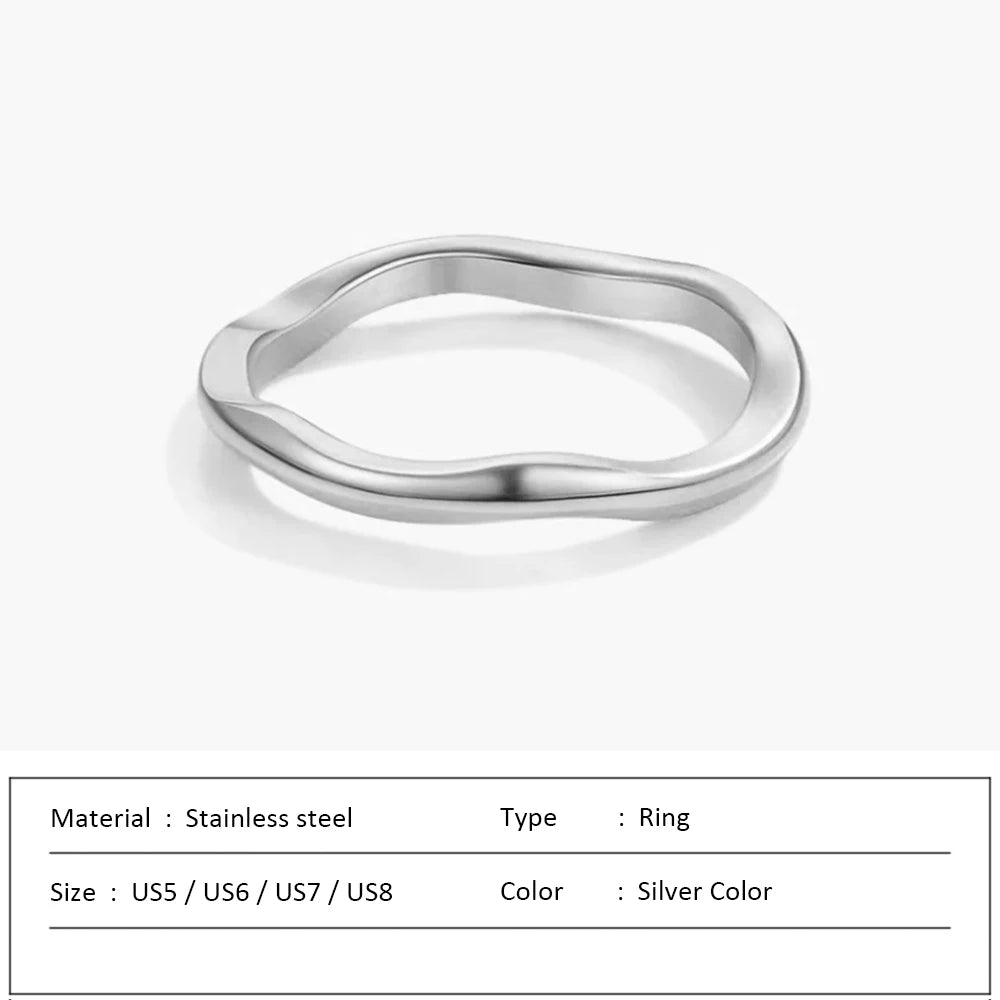 Anillo de acero inoxidable impermeable para mujer, anillo de corazón que no se decolora, anillos de metal elegantes, joyería sencilla, novedad, venta al por mayor, Dropshipping