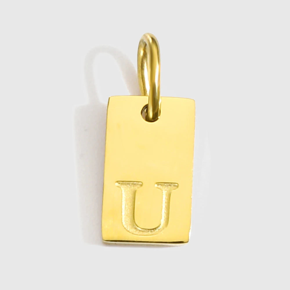 Alphabet-Anhänger für Halsketten, Edelstahl-Schmuck, DIY gravierte Schriftzüge, Accessoires, Damenschmuck