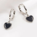 925 Sterling Silber Ohrringe mit schwarzem Herz für Damen, Hochzeit, luxuriöser, eleganter Schmuck, Accessoires, Trend 2024