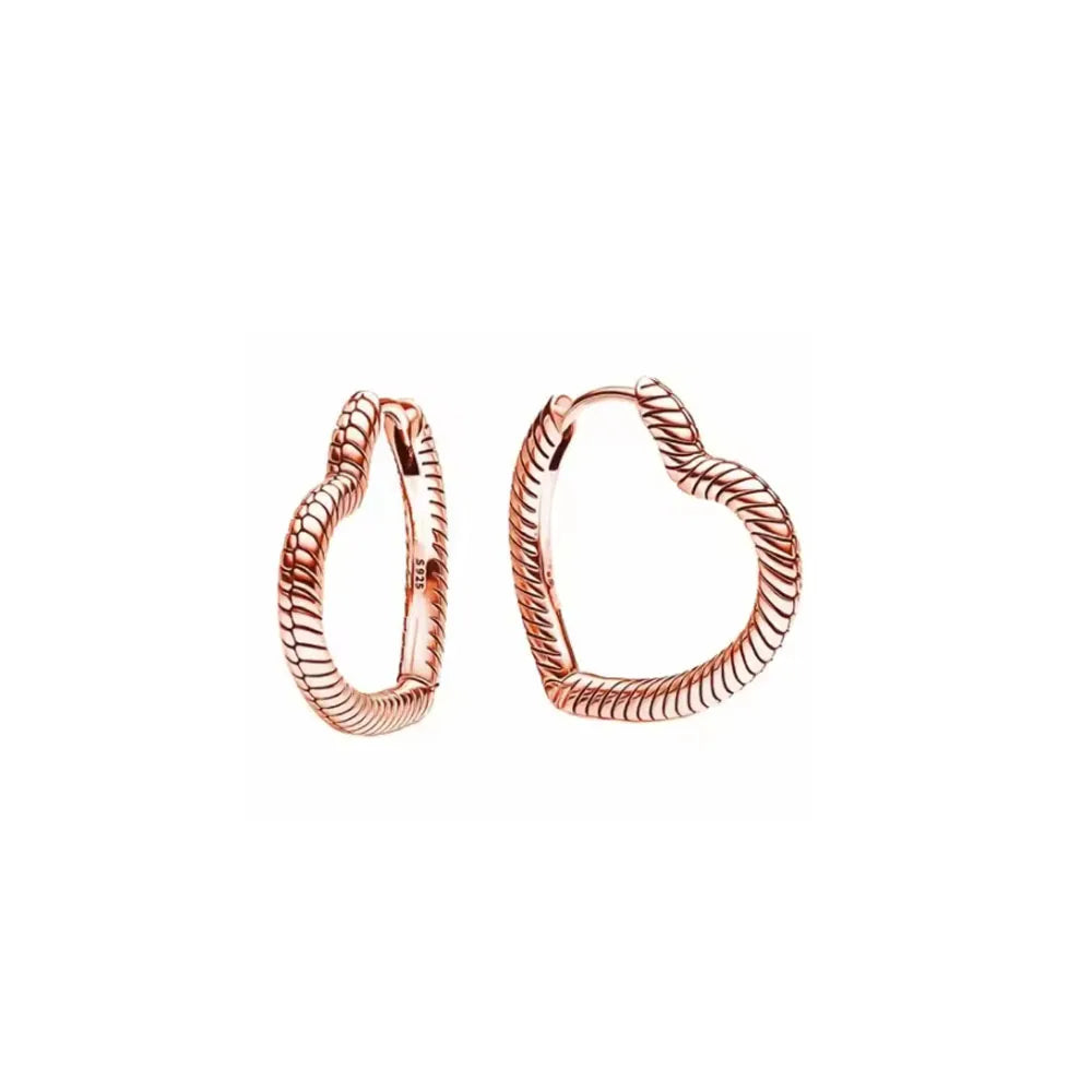 Roségoldfarbene 925er Sterling Silber Blumenohrstecker, Passend für Frauen Festival Weihnachtsgeschenke Charm Schmuck
