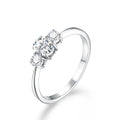 MINTYBOX D Color Oval Cut Three Stone Moissanite Rings Solid 925 Sliver 18K Plated Jewelry for Women Engagement Ring Wedding