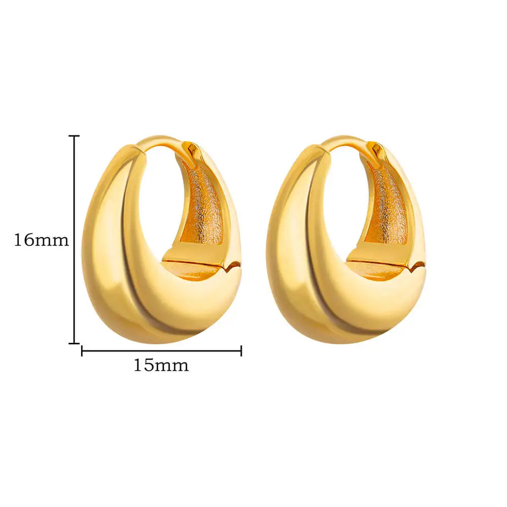 Chunky Tropfen-Creolen für Damen, Edelstahl, goldfarben, Piercing-Ohrring, Trend 2024, Neu im Trend, Schmuck aretes mujer