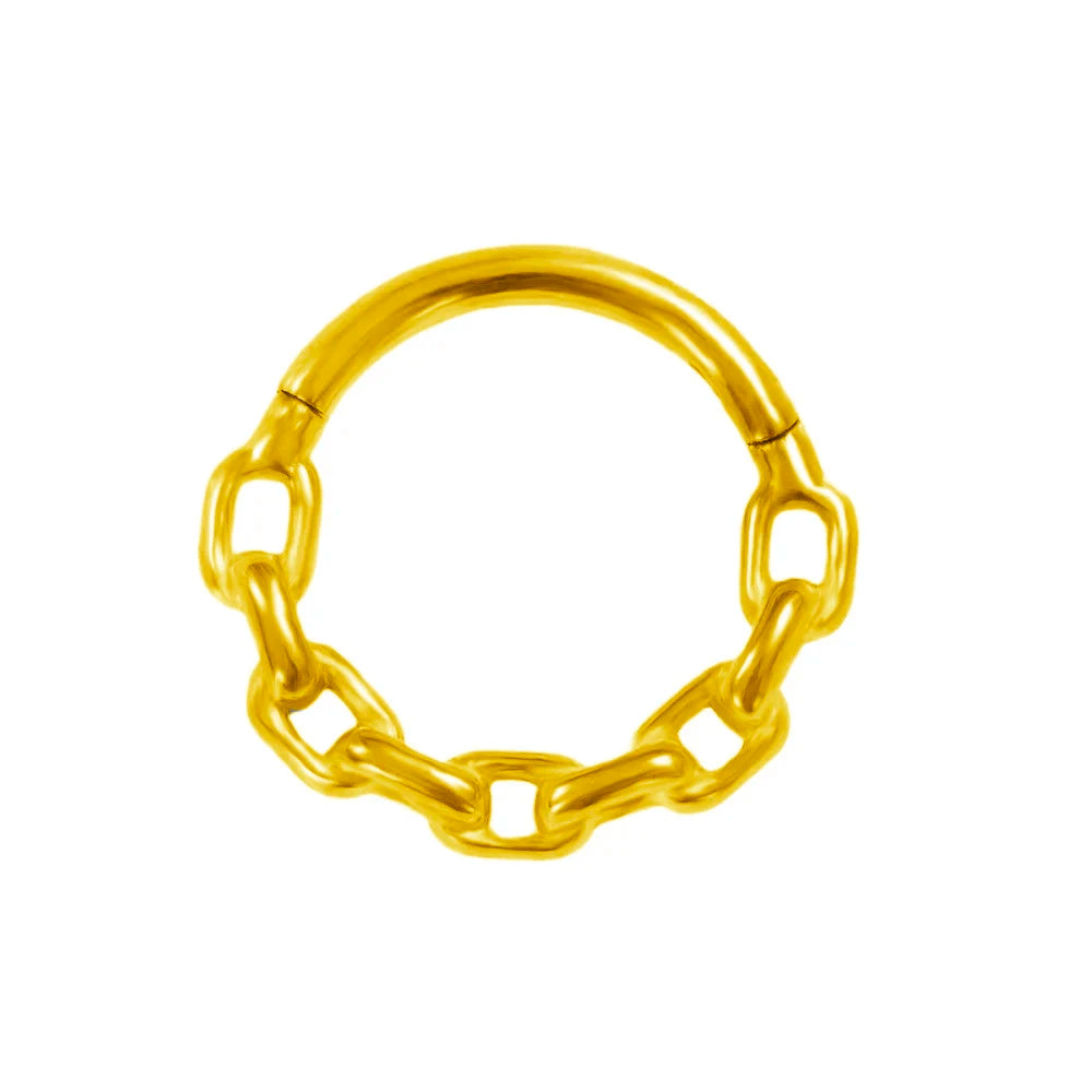 16G Septum Nasenpiercing Scharnier Clicker 316L Edelstahl Daith Clicker Helix Knorpelohrring Kette Körperschmuck
