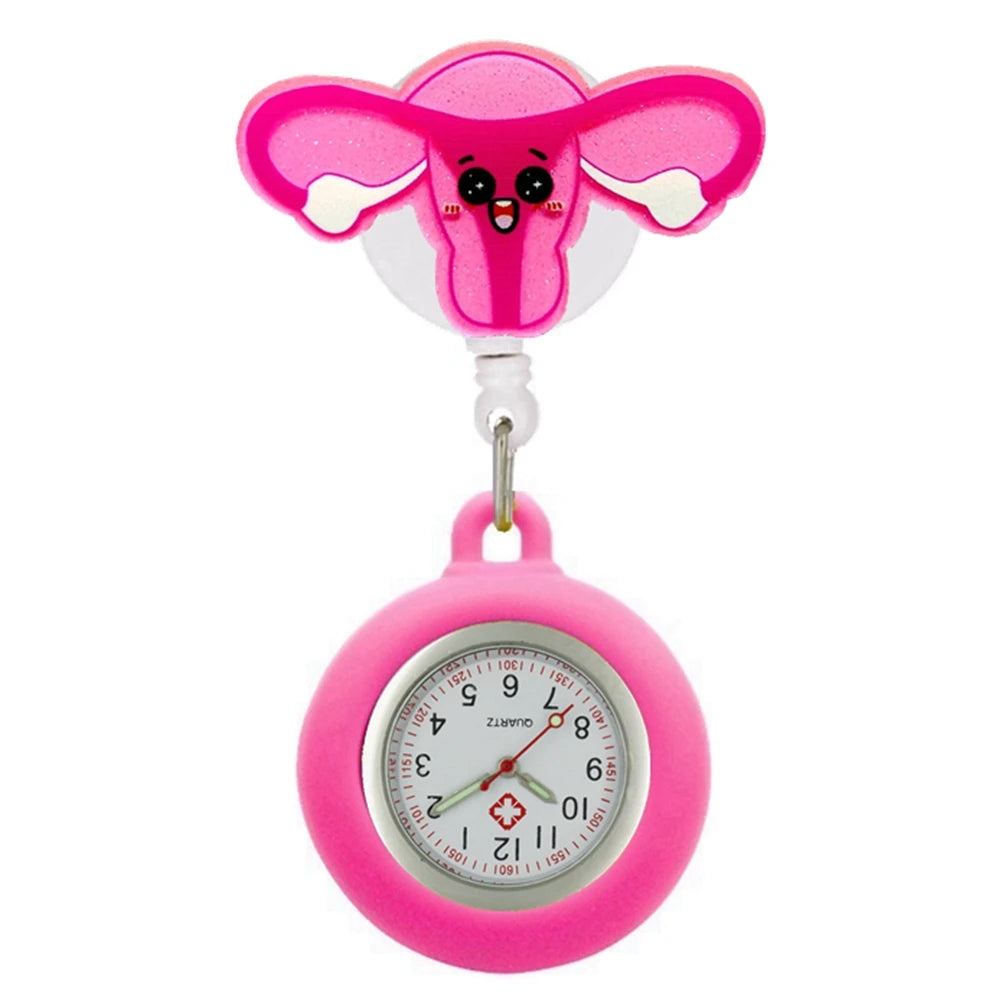 Krankenhaus Gesundheitswesen glänzendes Herz medizinische Icons Cartoon nette Krankenschwester Arzt Taschenuhren Hängeuhr Geschenk Uhr