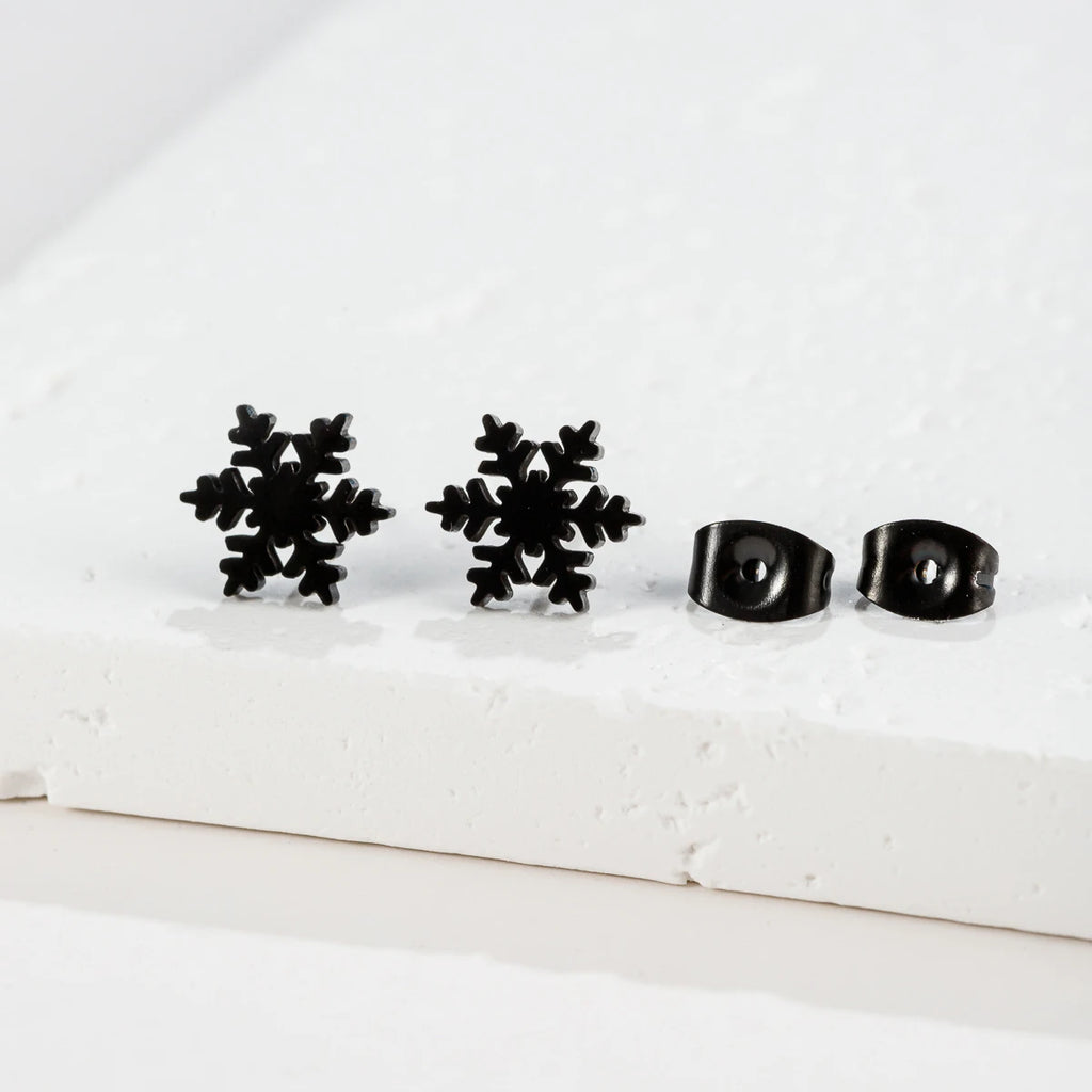 High Quality Stainless Steel Stud Earrings Girl Snowflake Elk Deer Silver Color Tragus Piercing Women'S Earrings Christmas Gifts