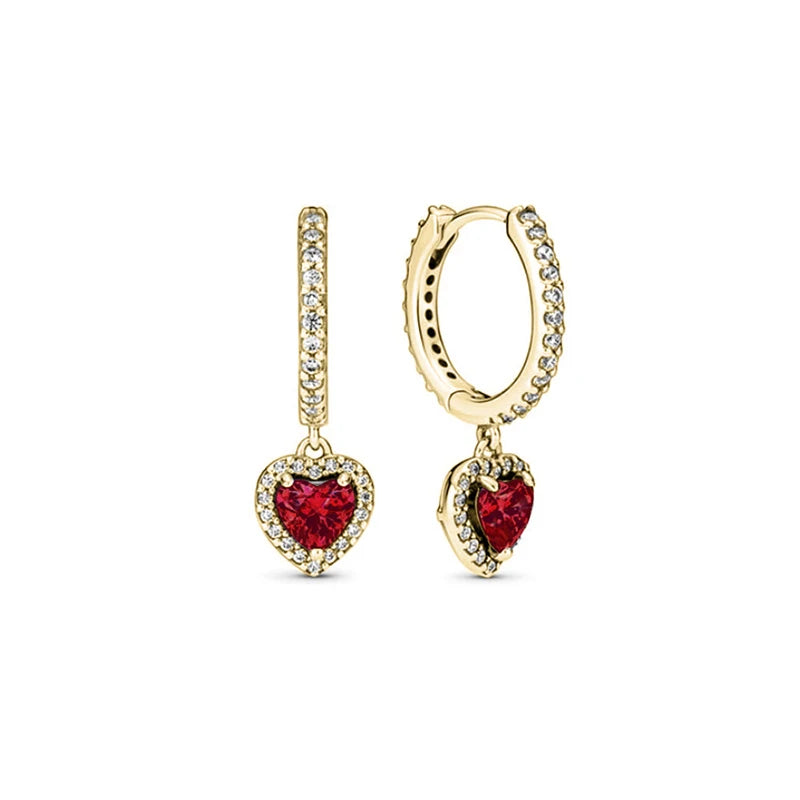Neue S925 Silber Herz-Stein-Ohrstecker geeignet für Valentinstag, Muttertag, Jubiläumsgeschenk DIY Charm-Schmuck