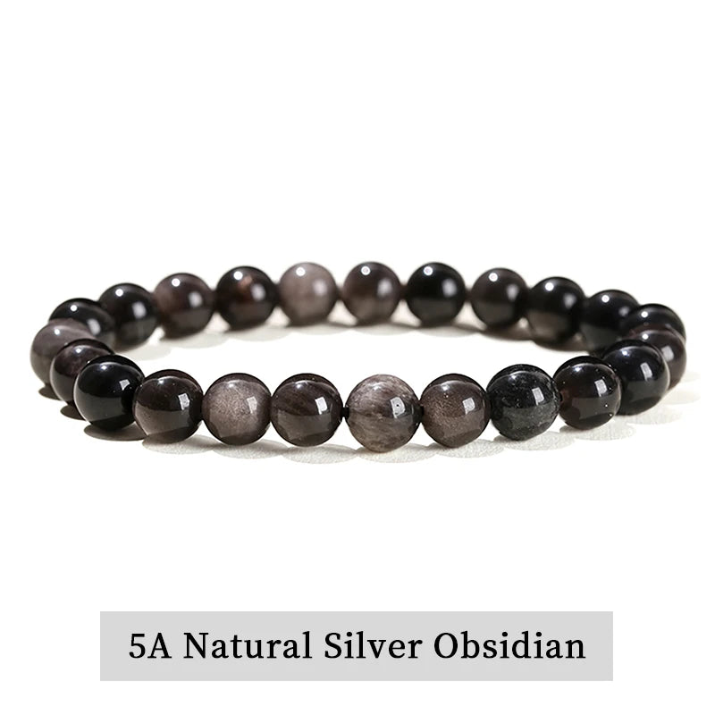 JD Natursteinperlen Armband Amethyst Tigerauge Kristall Quarz Achat Edelstein Perlen Armreifen Damen Herren Reiki Heilung Schmuck Geschenk