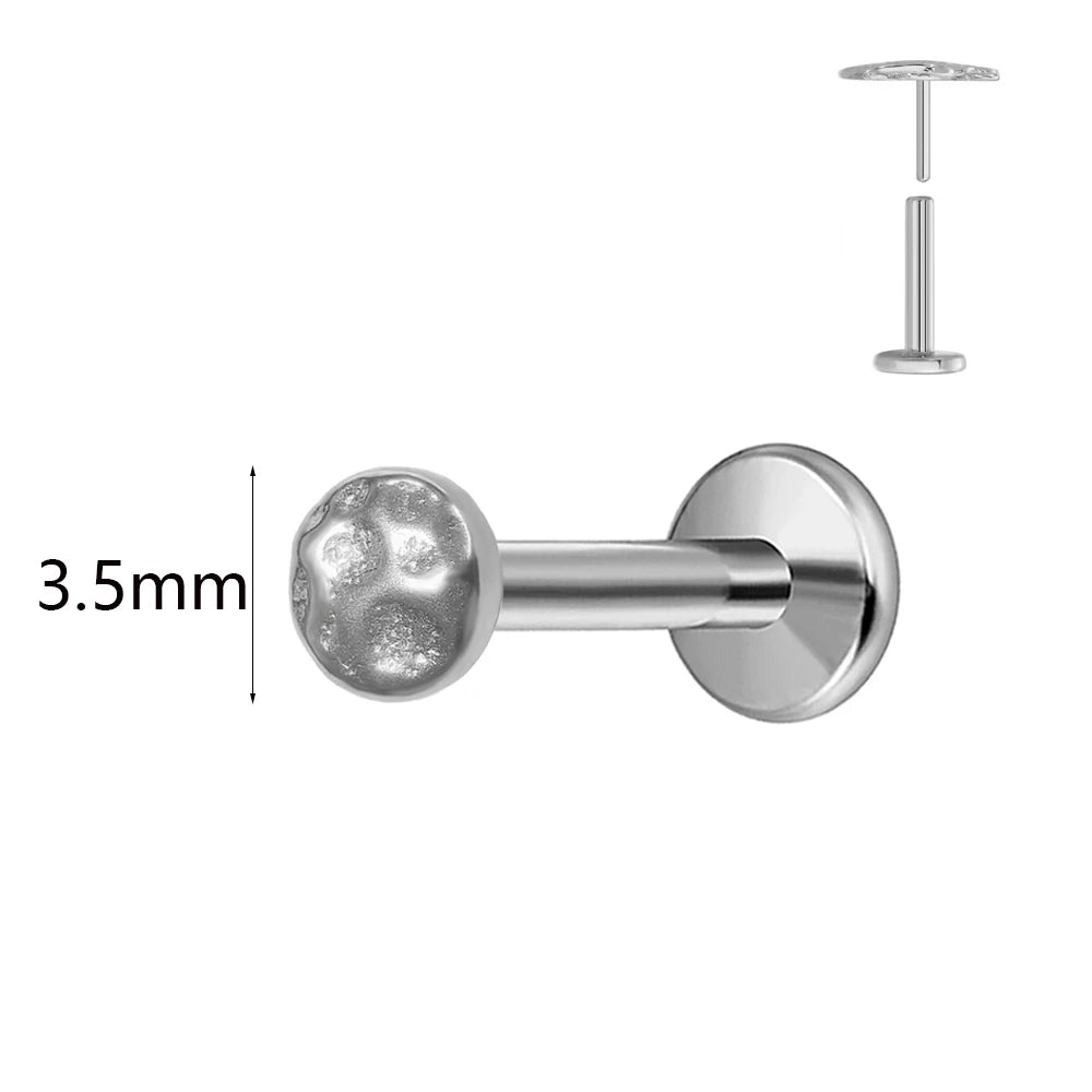 ASTM F136 G23 Titan Hasenohren Piercing Ohrstecker Push-In Threadless Labret 16/18/20G Knorpel Körperschmuck