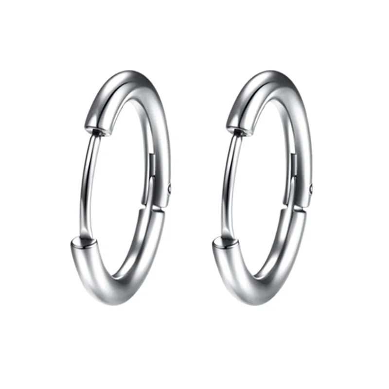 1 Paar Damen/Herren Edelstahl Kleine Creolen Ohrring Piercing Ohrknorpel Tragus Einfacher Dünner Kreis Antiallergische Ohrringe