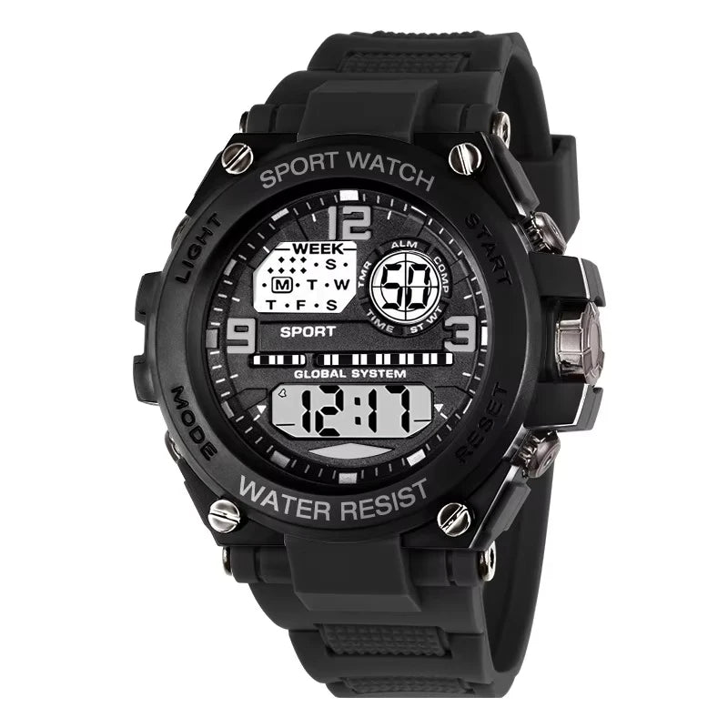 Unisex Outdoor Sports Digital Watch Big Dial LED Alarm 1237 Sport Watch for Men And Women