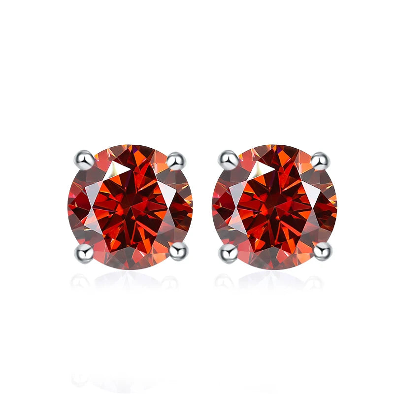 NeeTim Pendientes de Moissanita para Mujer 0.5ct 1ct 2ct Plata de Ley 925 Rosa Negro Azul Gris Brillante Diamante de Laboratorio