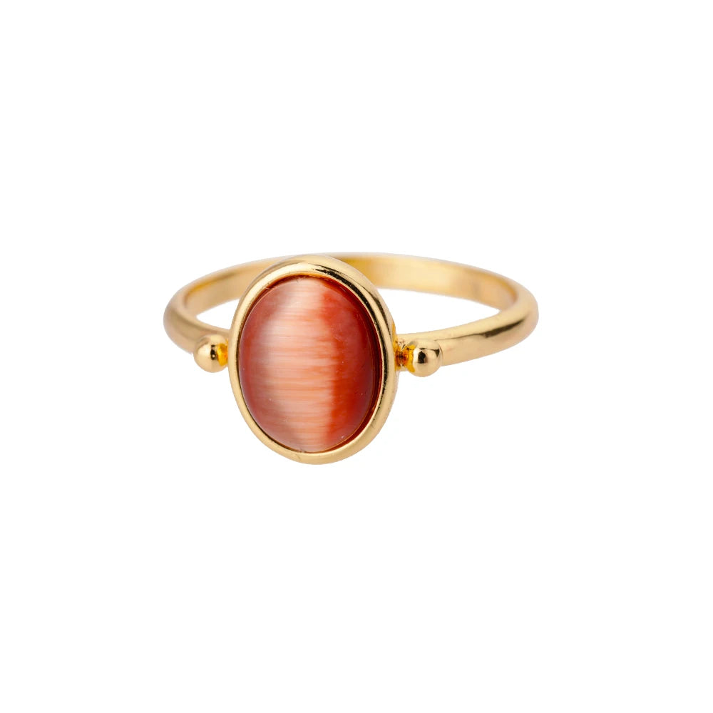 Luxus Opal Zirkon Sonnenringe für Damen Mädchen Edelstahl Goldfarbe Offener Ring 2025 Neue Mode Hochzeit Paar Schmuck Geschenk