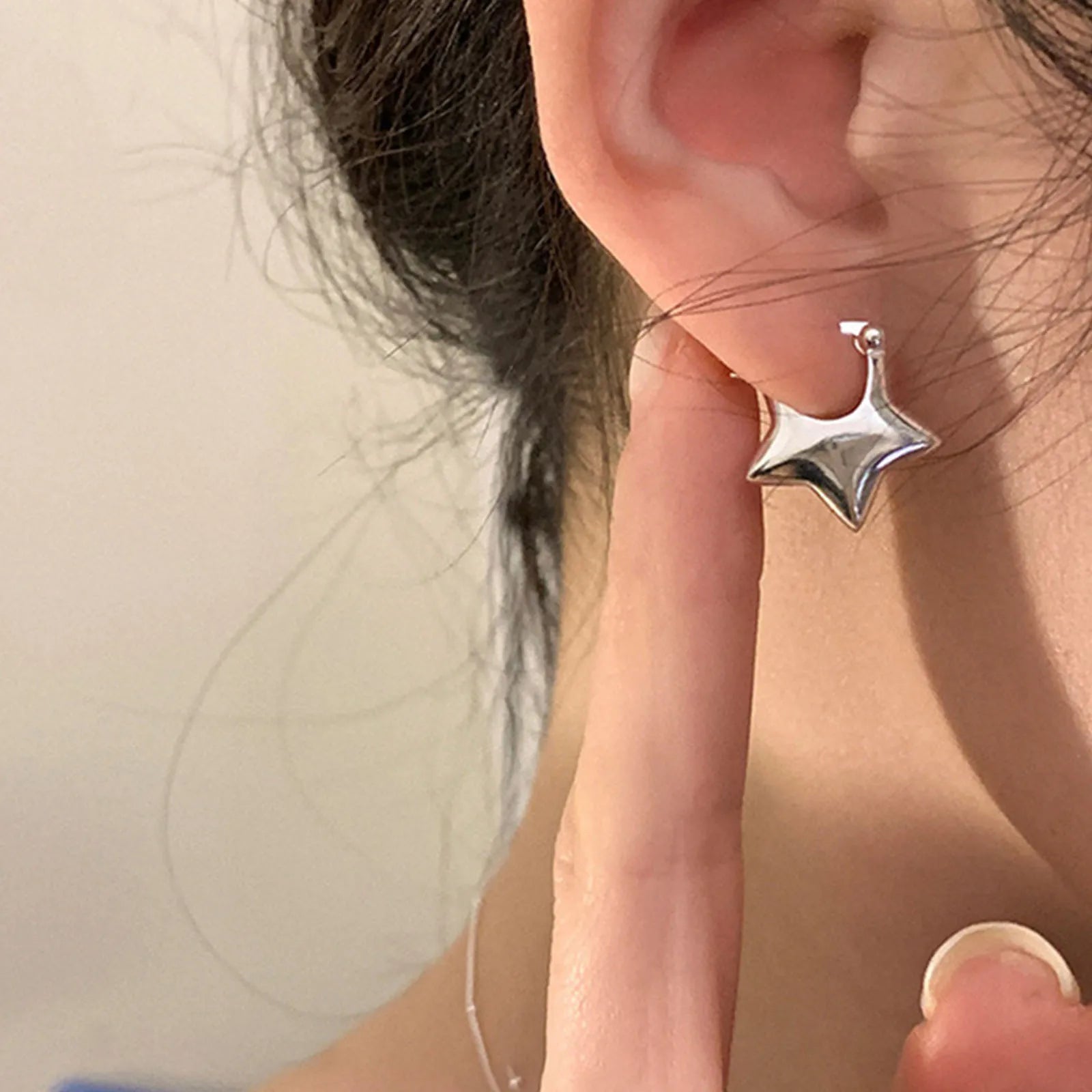 Pendientes de plata de ley 925 vintage simples con estrella para mujer, joyería de moda, previene alergias, accesorios de fiesta, regalo