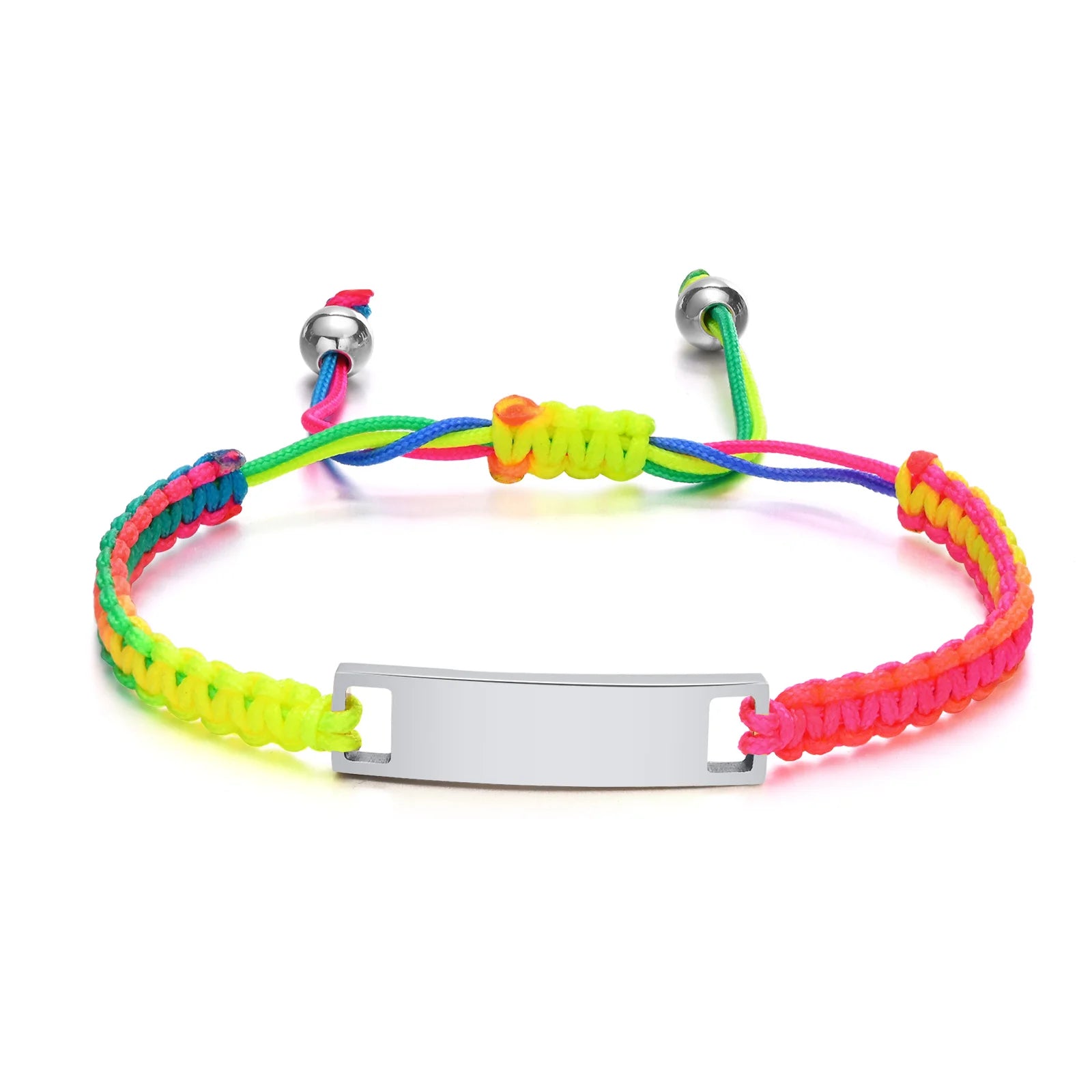Personalisiertes Namensarmband für Mädchen Jungen Kind, Verstellbares geflochtenes Seilarmband mit individuellem ID-Tag, Graviertes Geburtstags-Weihnachtsgeschenk