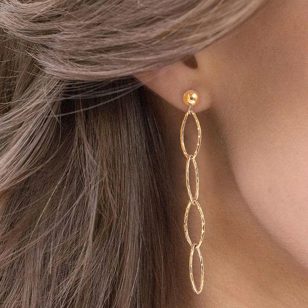 Pendientes de acero inoxidable de personalidad, círculo irregular, largos, a la moda, sencillos, de gama alta, colgantes para mujer, joyería