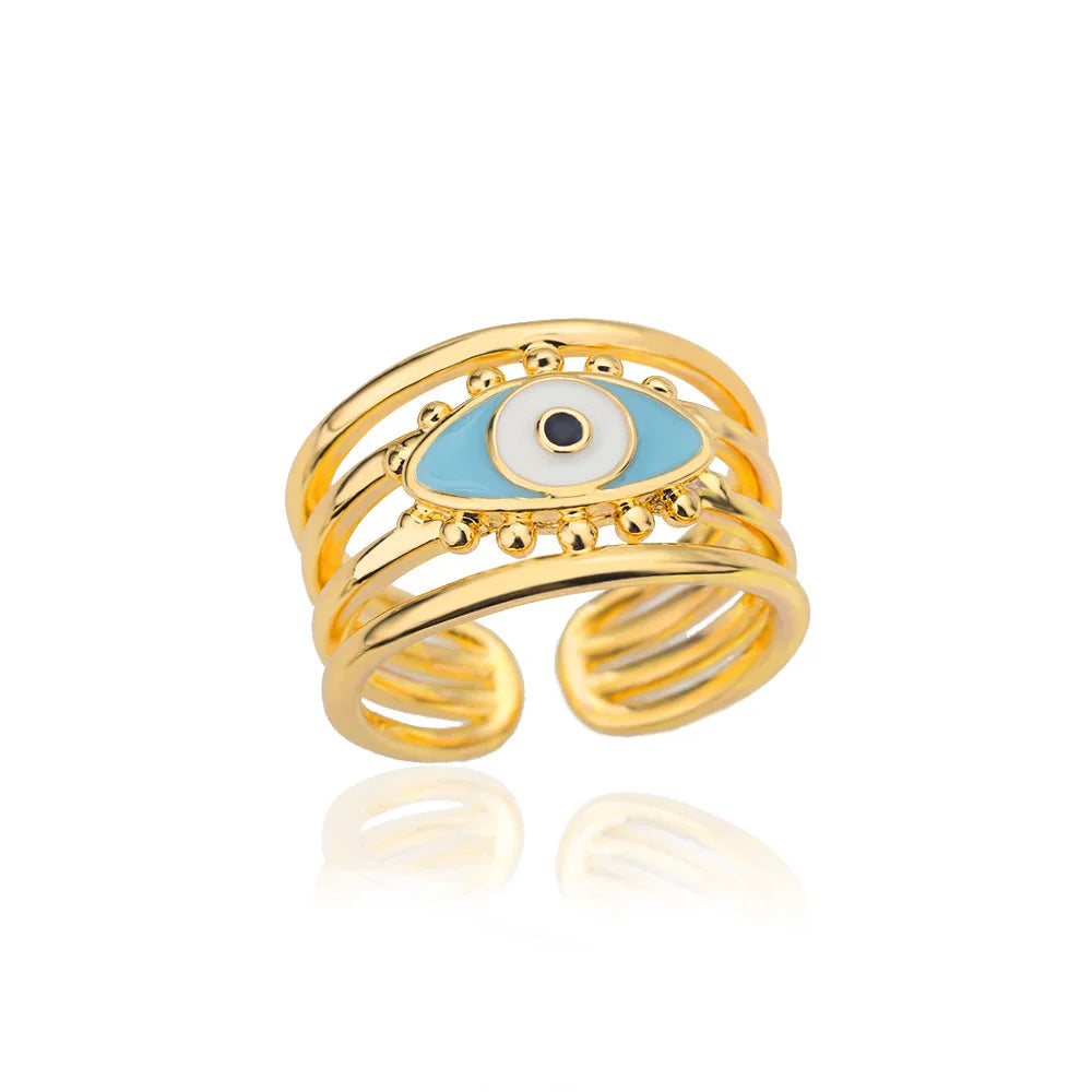 Böse Augen Ringe für Damen Edelstahl Türkischer Augenring Hochzeit Gothische Ästhetik Schmucksets anillos bague bijoux