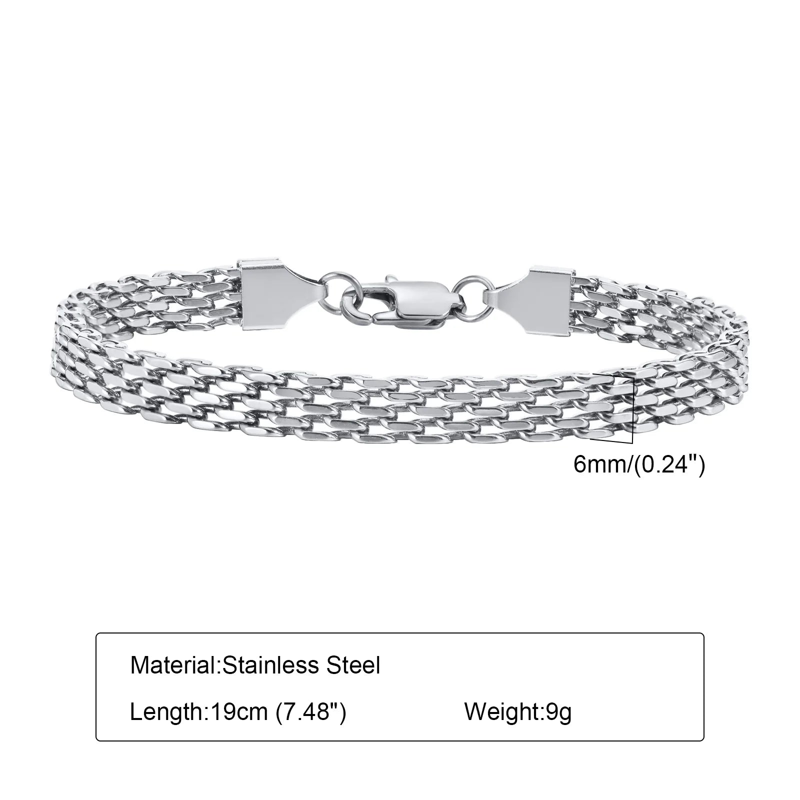 Edelstahlarmband für Damen, Gliederarmband aus Edelstahl, 3 mm/4 mm/6 mm, vergoldetes italienisches Kettenarmband, Schmuckgeschenk, anlaufbeständig