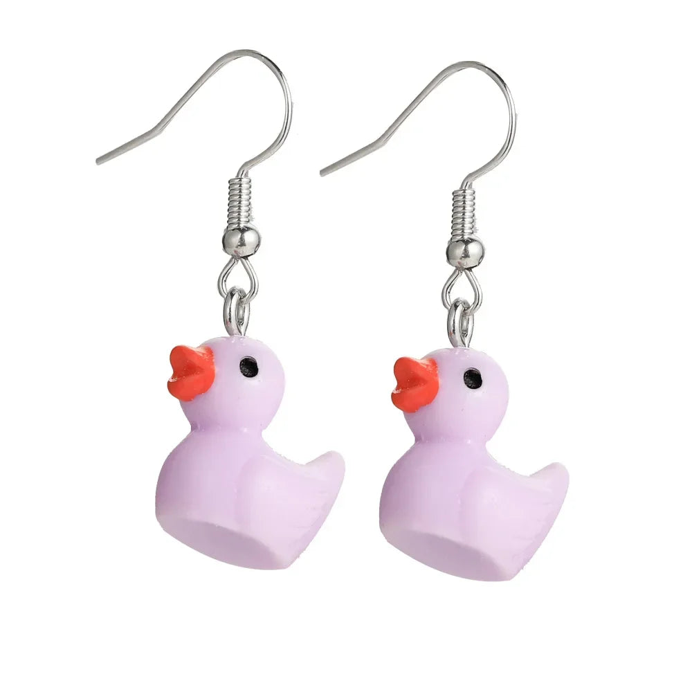 Cartoon Tier Ohrringe Set für Frauen Neue Y2K Mädchen Niedliche Bunte Geometrische Acryl Ente Liebe Drop Ohrringe Trendy Schmuck Geschenke