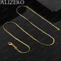 ALIZERO 18K Oro Exquisito Cadenas Planas de 2mm 16/18/20/22/24/26/28/30 Pulgadas Moda Joyería Fina para Mujeres y Hombres al por Mayor