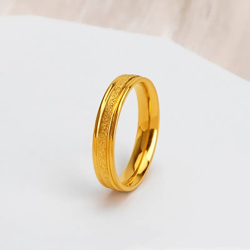4mm Edelstahl Matt Ring Ehering für Frauen Mädchen Größe 4-10