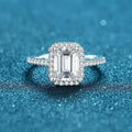 NeeTim 2 Karat Moissanit Ring für Damen Smaragd Radiant Schliff Diamant Sterling Silber 925 mit 18K vergoldetem Hochzeitsband