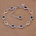 Großhandel 925 Sterling Silber Edle Charm Armbänder Zirkon Kette Kristall Schmuck Mode für Frauen Hochzeit Dame Süß