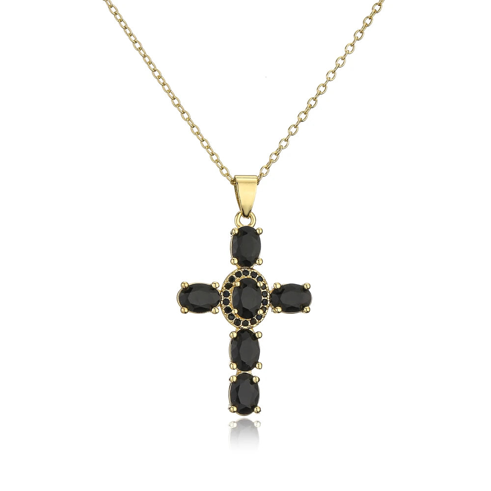 NEWBUY Classic Design Cross Pendant Necklace For Women 2026 Hot Sale Luxury AAA Cubic Zirconia Crystal Christian Jewelry Gift