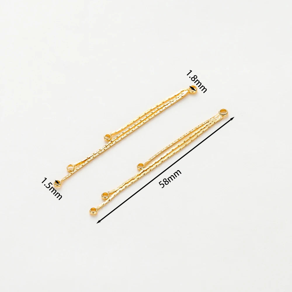 4 Stücke/Los 58mm 14K/18K Goldfarbe Messing Kette Quaste Anhänger für DIY Ohrringe Schmuckherstellung Zubehör