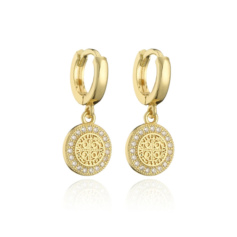 NEWBUY Mode Gold Farbe Kupfer Pflanze Ohrringe Luxus Zirkonia Blume Baumeln Ohrring Heißer Verkauf Weiblicher Party Schmuck Geschenk