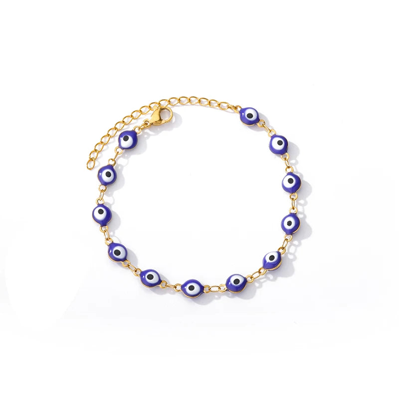 Hand Evil Eye Armband für Damen Edelstahl Zirkon Armreif Sets Türkischer Luxus Party Schmuck pulseras bijoux femme