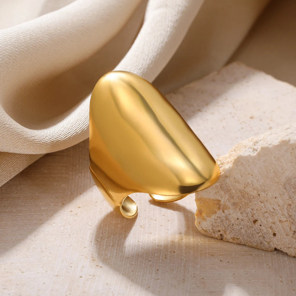 Anillos de Monedas de la Diosa Arethusa de la Antigua Grecia Vintage para Mujeres Imitación Perla Zircon Luna Anillo de Acero Inoxidable Joyería de Moda