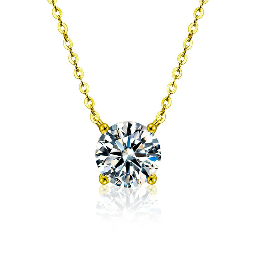Collar de plata de ley 925 con baño de oro de 18 quilates, cadena versátil de circonita brillante para mujer, joyería de boda
