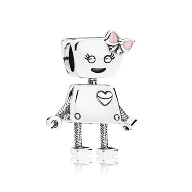 2026 Neue S925 Silber Roboter Kreuz Digital Anhänger, Geeignet für Original Armbänder, DIY Zubehör, Damen Charms Schmuck Geschenke