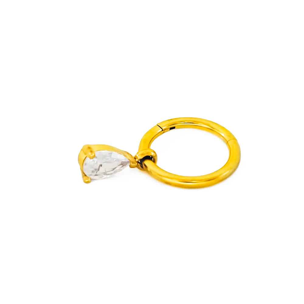 Wassertropfen Anhänger Muschelring ASTM F136 G23 Titan Piercings Mondblumen Scharniersegment Clicker Tropfen Helix Ohrringe