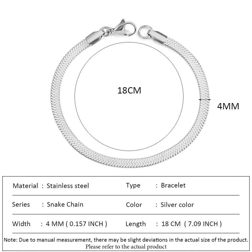 SUNIBI Klassische Schlangenkettenarmbänder für Damen, Trendige Mode, Edelstahl-Kubakettenarmband, Trendige Damengeschenke, Schmuck