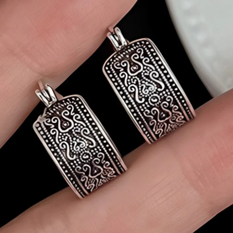 Ohrringe aus Sterlingsilber 925, Textur, Blumen, für Damen, Gothic, trendy, schlicht, Retro, Ohrring, Schmuck, Party-Accessoires