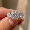925 Sterling Silber schlichte elegante Damen Eheringe mit brillantem Zirkonia Stein Verlobungsringe Eternity Schmuck